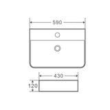 Marsay 73 Wall-Hung Rectangular Basin - Matt Black