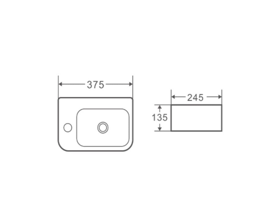 Mini 37R Compact Wall-Hung Basin
