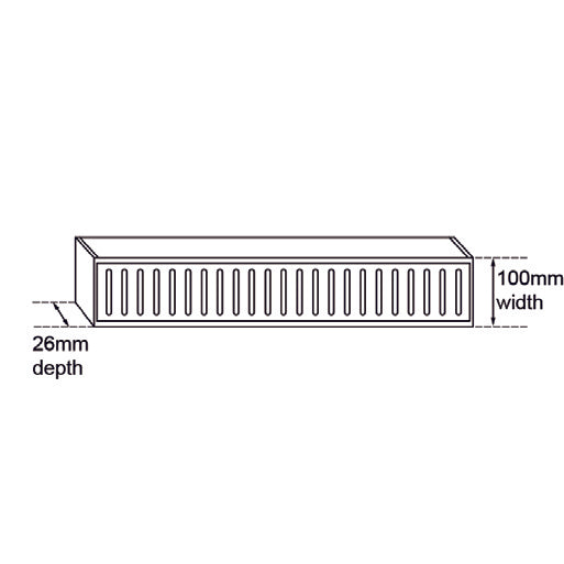 100x100x26mm Brushed Gold Ezy Flow Floor Grate