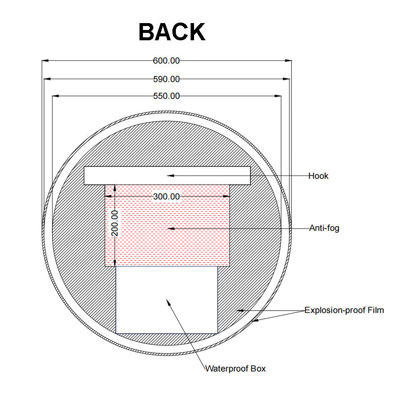600mm LED Mirror