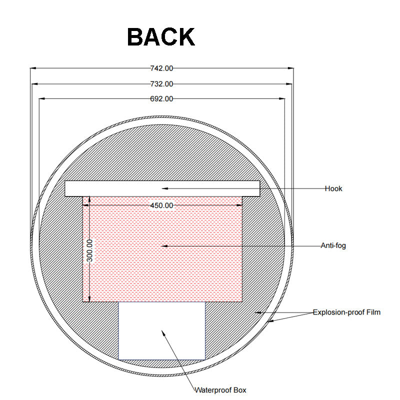 750mm Gold Framed LED Mirror