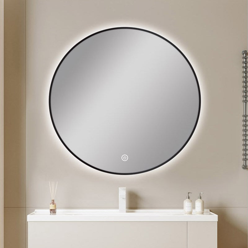 750mm Black Framed LED Mirror