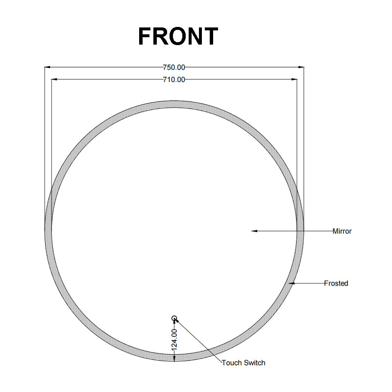 750mm LED Mirror