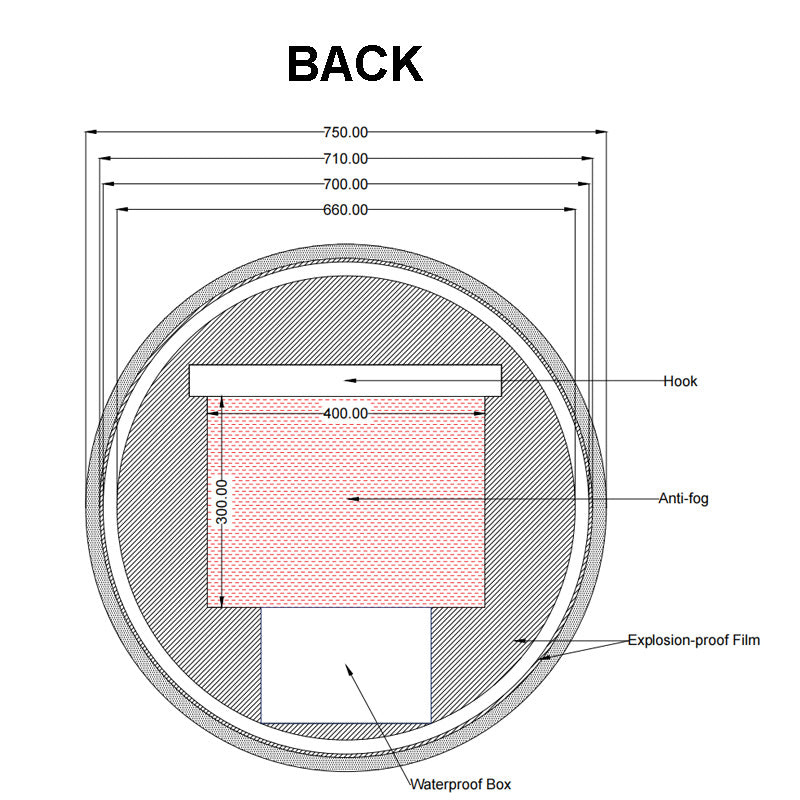 750mm LED Mirror