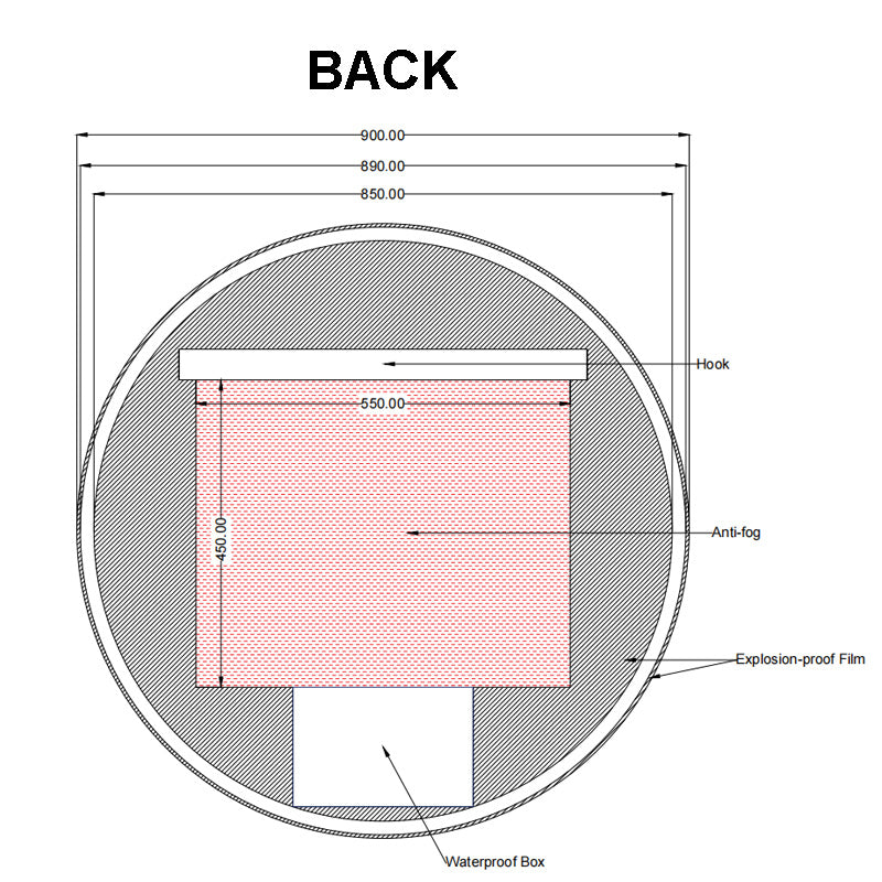 900mm LED Mirror