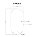 450x900mm Brushed Nickel Framed LED Mirror