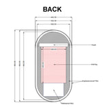 450x900mm Brushed Nickel Framed LED Mirror