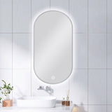 450x900mm Brushed Nickel Framed LED Mirror