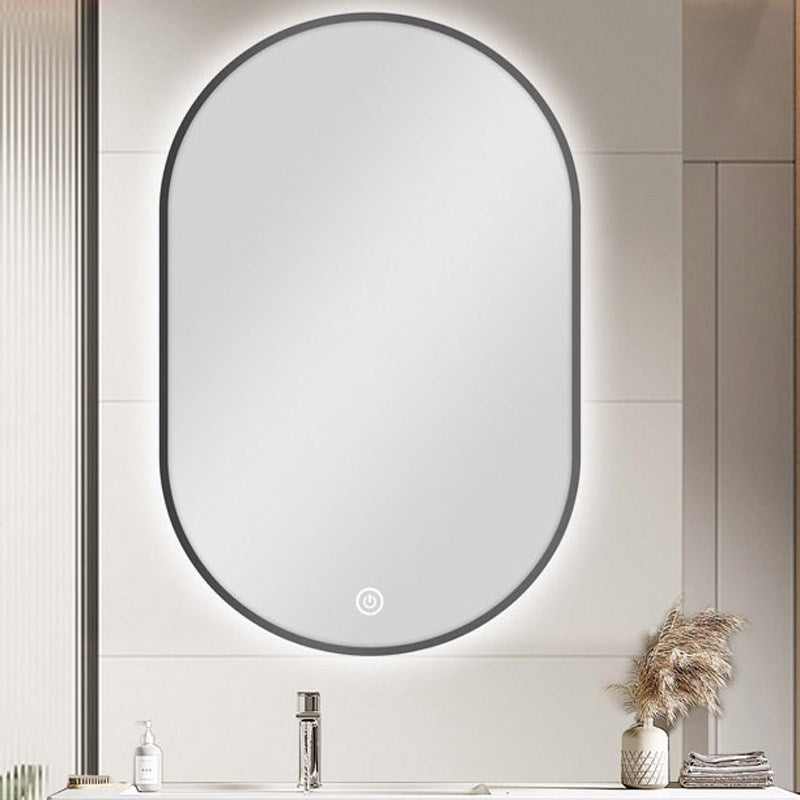 600x900mm Gunmetal Framed LED Mirror