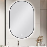 600x900mm Gunmetal Framed LED Mirror