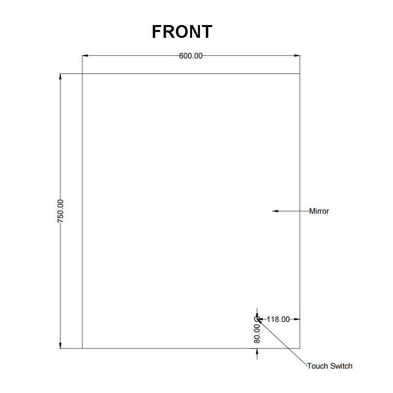 600x750mm LED Mirror