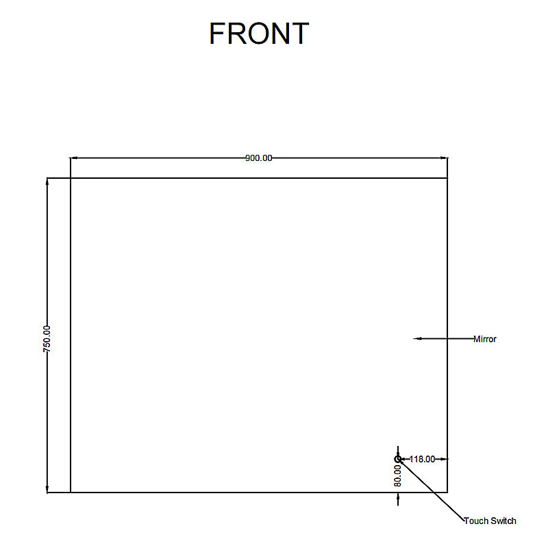900x750mm LED Mirror