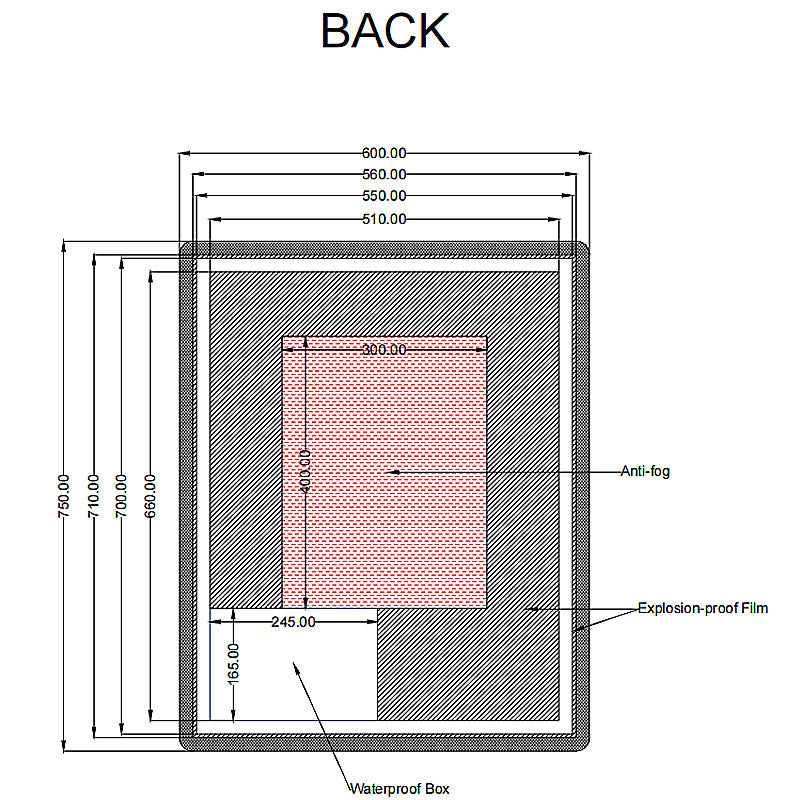 600x750mm LED Mirror