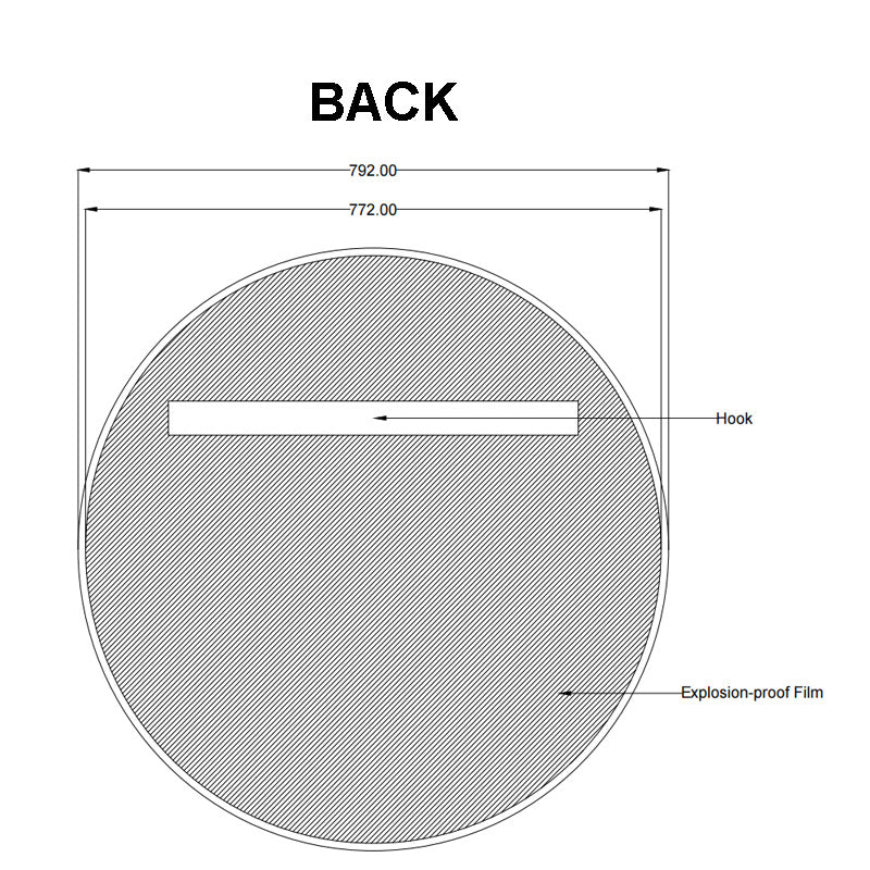 800mm Brushed Nickel Framed Mirror
