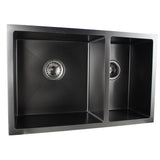 710x450x205mm Dark Grey Stainless Steel 1 & 1/2 Bowl Kitchen Sink