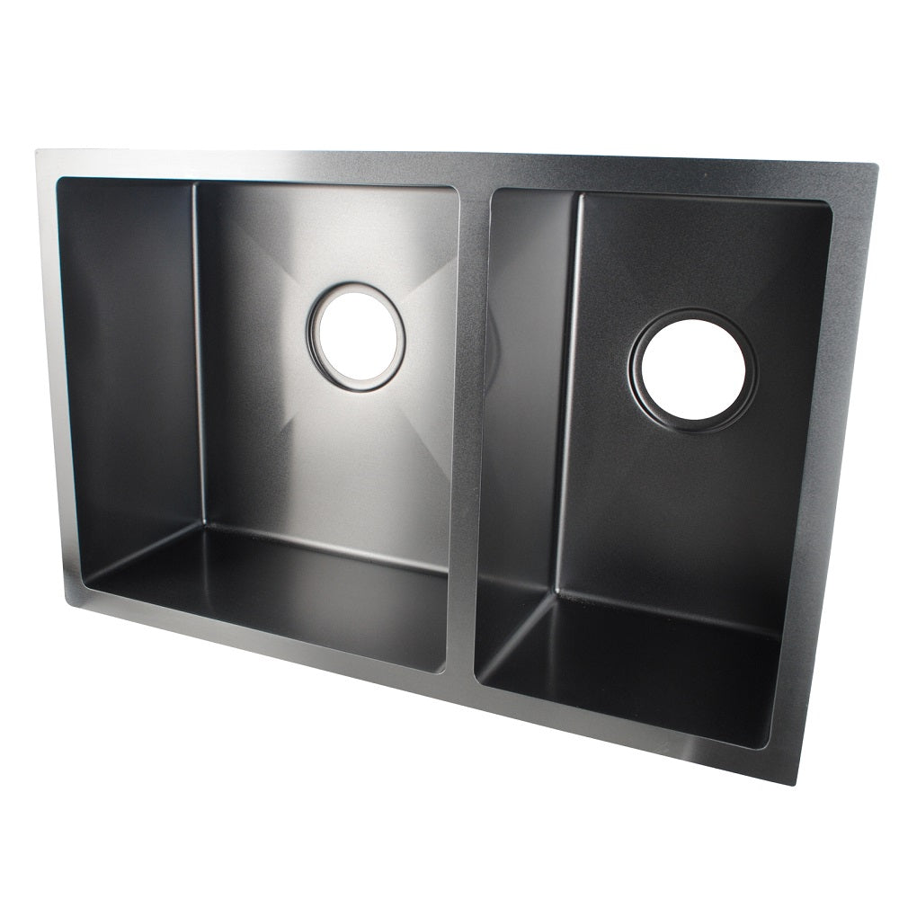 710x450x205mm Dark Grey Stainless Steel 1 & 1/2 Bowl Kitchen Sink