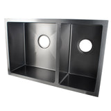 710x450x205mm Dark Grey Stainless Steel 1 & 1/2 Bowl Kitchen Sink