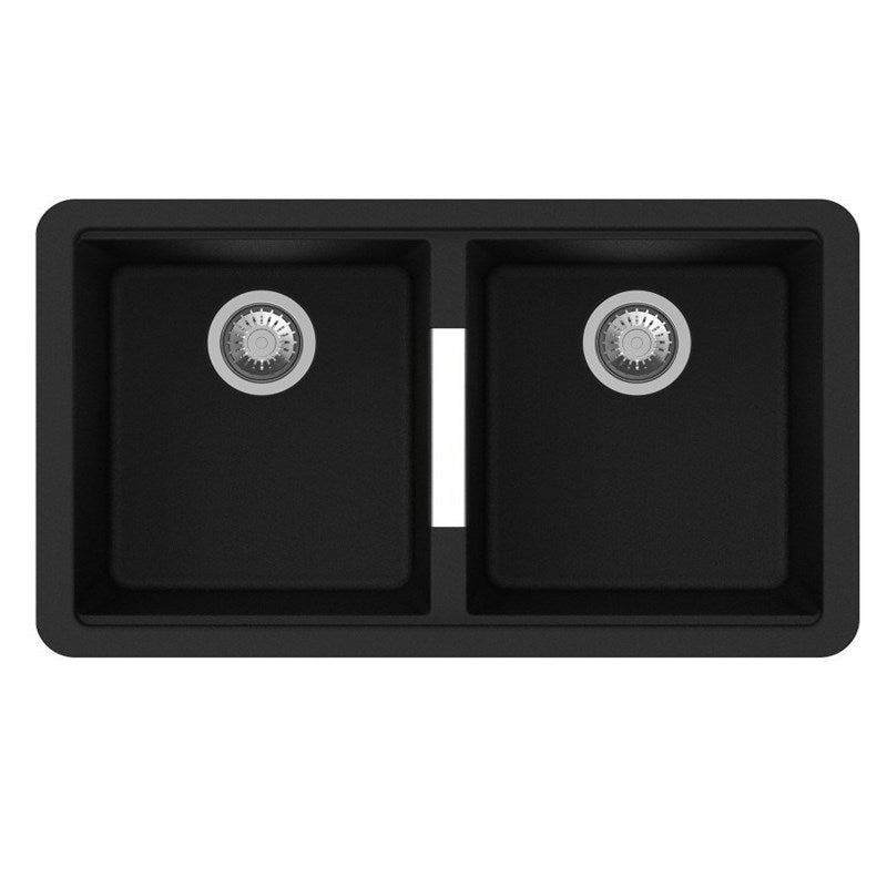 824x481x241mm Black Granite Double Bowl Kitchen Sink