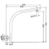Brushed Yellow Gold Wall Mounted Shower Arm