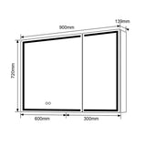 1200x720x139mm LED Shaving Cabinet