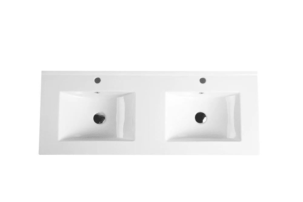 1200mm Double Bowl Ceramic Top Vanity Basin