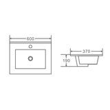 600mm Slim Ceramic Top Vanity Basin
