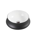 Trier 32 Counter-Top Round Basin - White with Gunmetal Finishing - MTO Marbles & Tiles Outlet