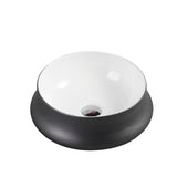 Trier 32 Counter-Top Round Basin - White with Gunmetal Finishing