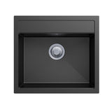 560x510mm Black Granite Single Bowl Kitchen Sink