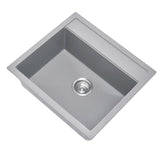 560x510mm Concrete Grey Granite Single Bowl Kitchen Sink