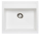 560x510mm White Granite Single Bowl Kitchen Sink
