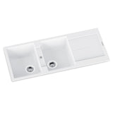1160x460x200mm White Granite Double Bowl Kitchen Sink
