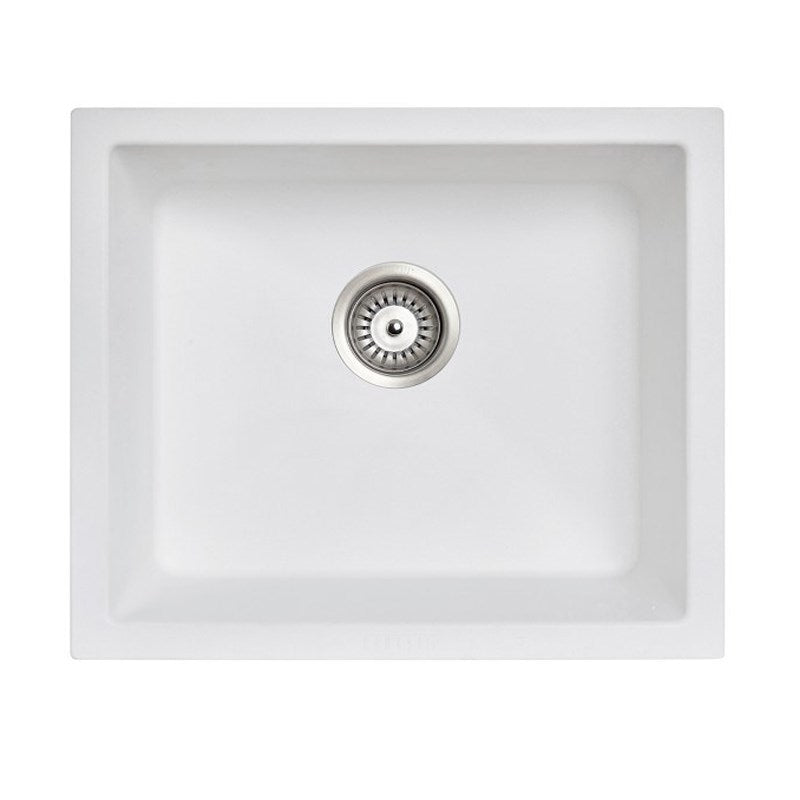533x457mm White Granite Single Bowl Kitchen Sink