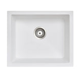 533x457mm White Granite Single Bowl Kitchen Sink
