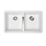 824x481x241mm White Granite Double Bowl Kitchen Sink