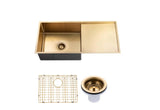 960x450x230mm Brushed Brass Stainless Steel PVD Single Bowl Kitchen Sink