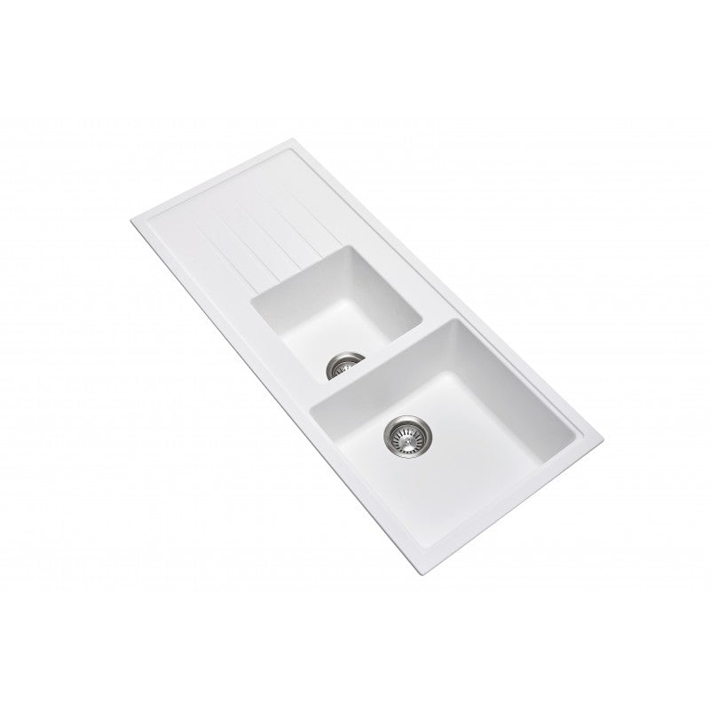 1160x500mm White Granite 1 & 1/2 Bowl Kitchen Sink