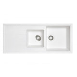 1160x500mm White Granite 1 & 1/2 Bowl Kitchen Sink