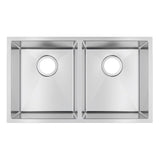 740x440x200mm Chrome Stainless Steel Double Bowl Kitchen Sink