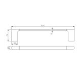 VOG - 600mm Brushed Nickel Single Towel Rail