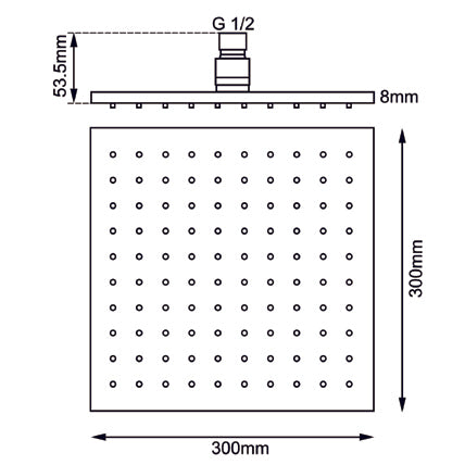 300mm Black Shower Head
