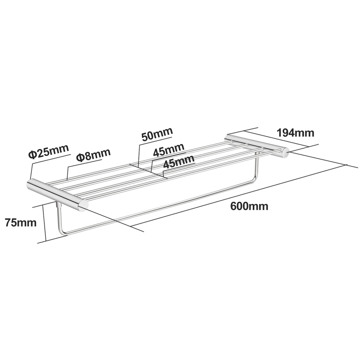 Chrome Showel Shelf