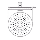 200mm Black Shower Head