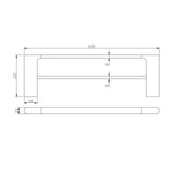 VOG - 600mm Chrome Double Towel Rail