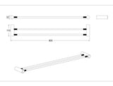CADDENCE - 800mm Brushed Nickel Double Towel Rail