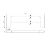 VOG - 800mm Chrome Double Towel Rail