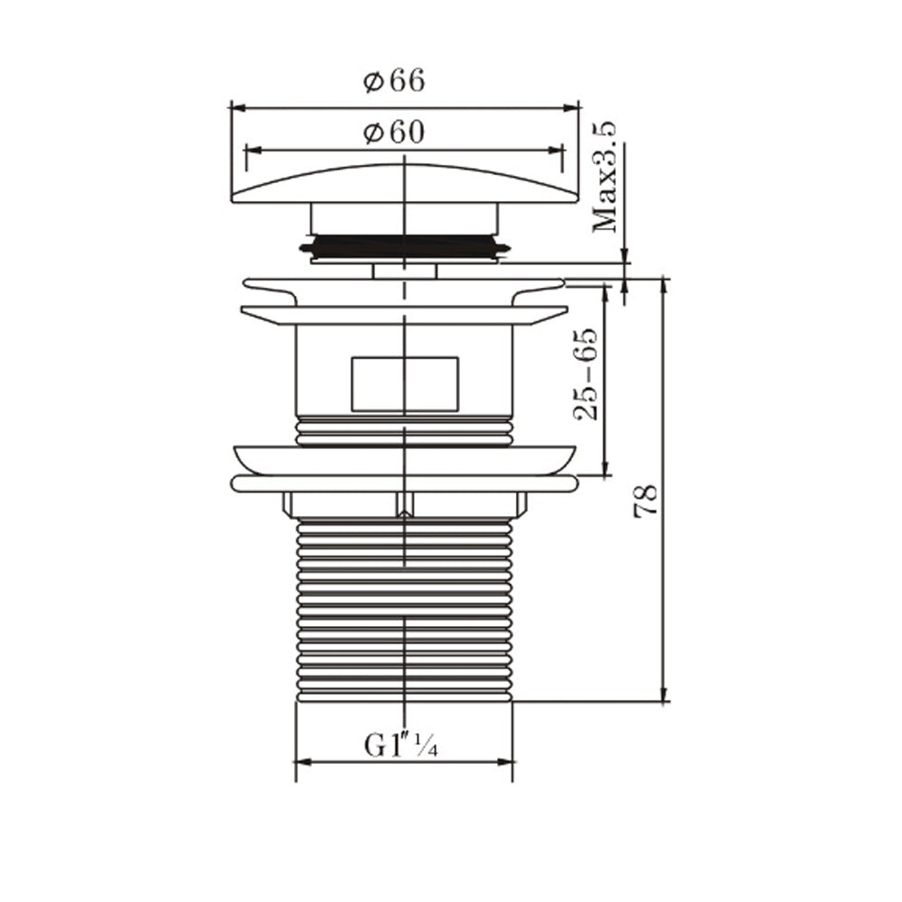 Brushed Nickel Pop Up Waste Overflow
