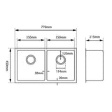 770x450x215mm Chrome Stainless Steel Double Bowl Kitchen Sink