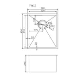 390x450x215mm Gunmetal Stainless Steel PVD Single Bowl Kitchen Sink