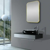 450x750mm Matte Brushed Gold Framed Mirror